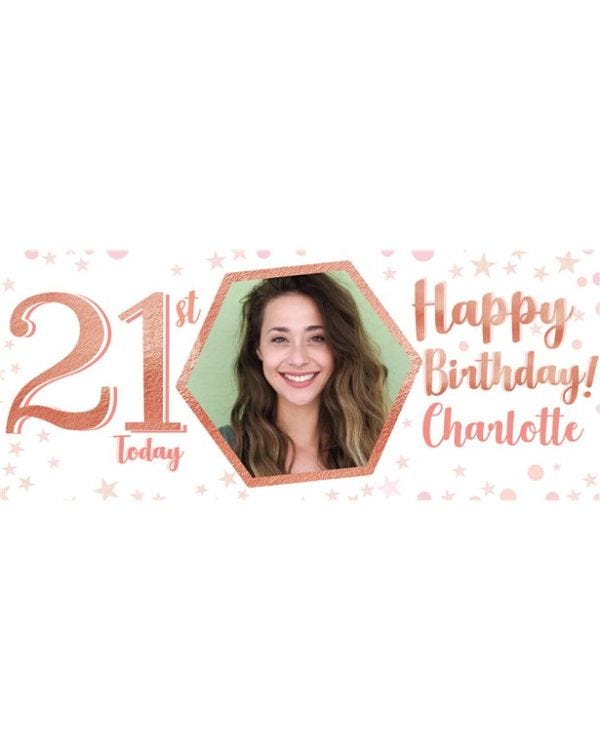 21st Birthday Glitz &amp; Glamour Personalised Banner
