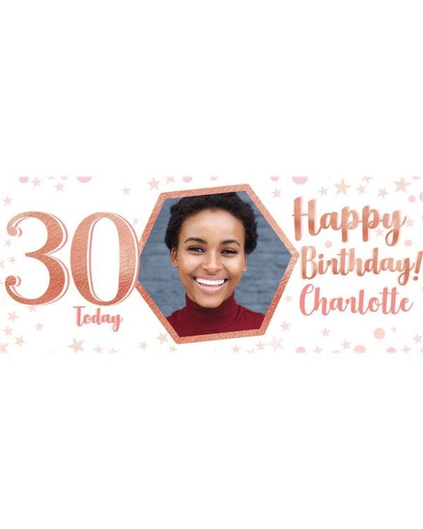 30th Birthday Glitz &amp; Glamour Personalised Banner