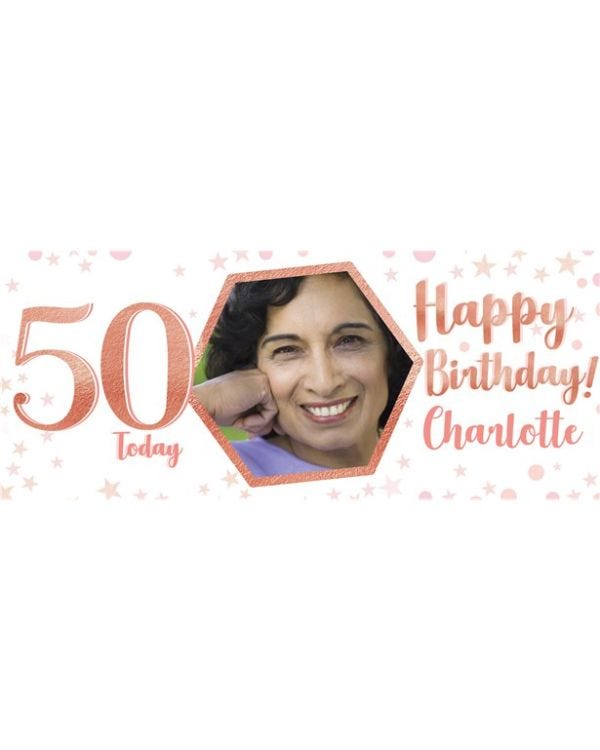 50th Glitz &amp; Glamour Personalised Banner