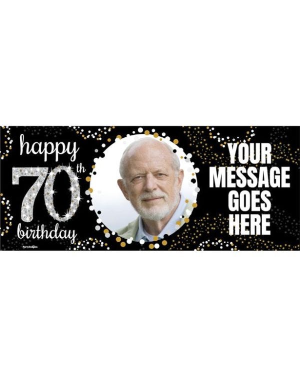70th Sparkling Celebration Personalised Banner