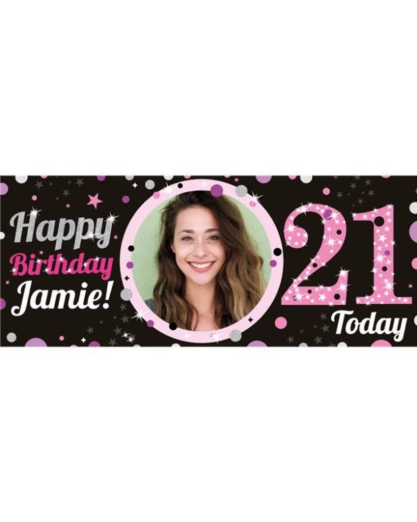 21st Birthday Pink Celebration Banner