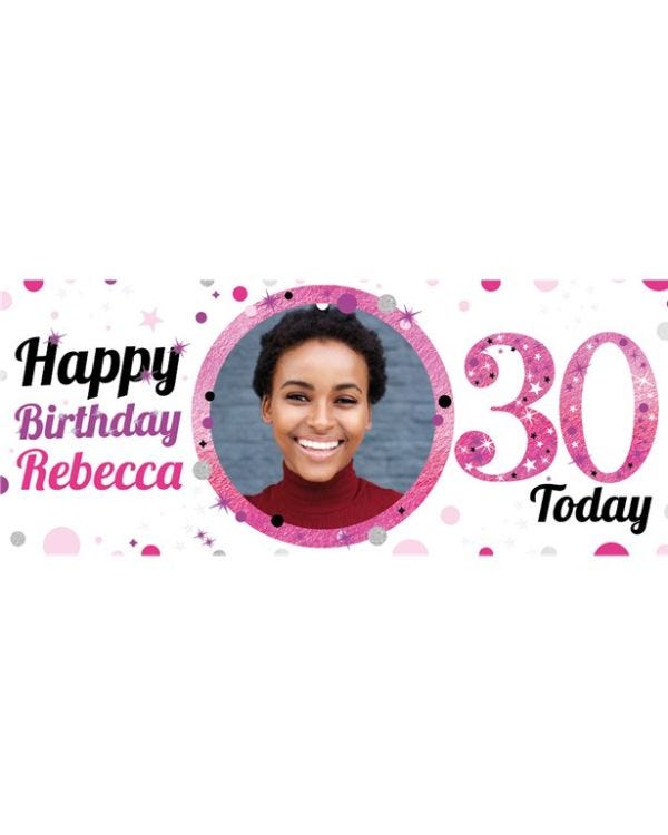 30th Birthday Pink Celebration Banner