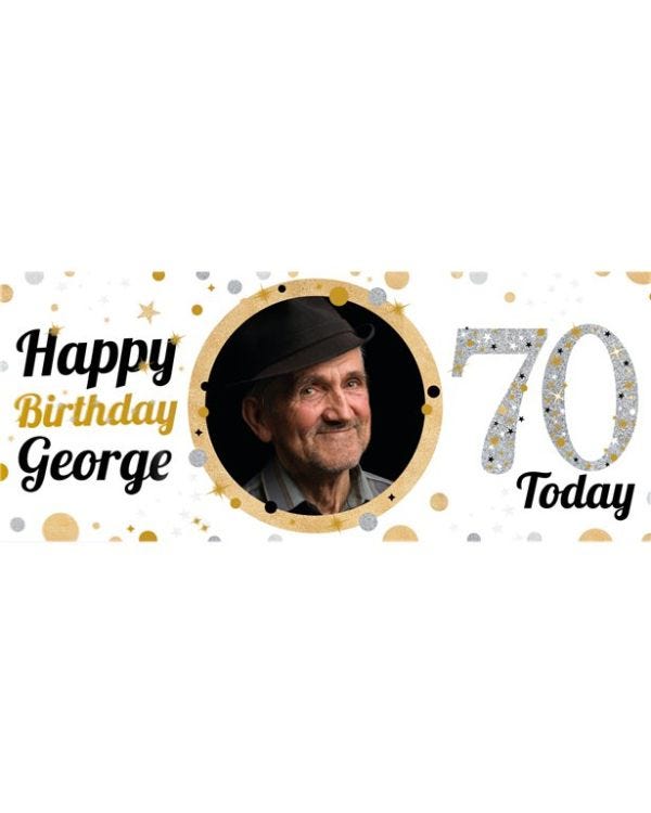 70th Birthday Sparkling Celebration Banner