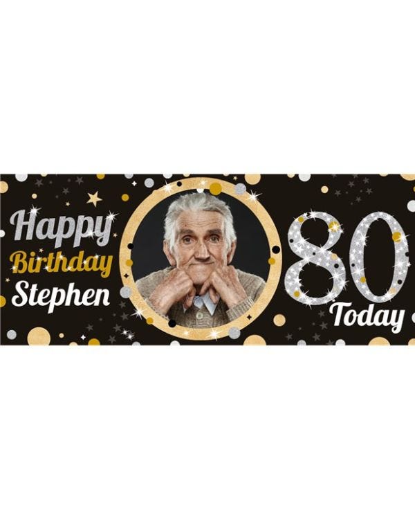 80th Birthday Sparkling Celebration Banner