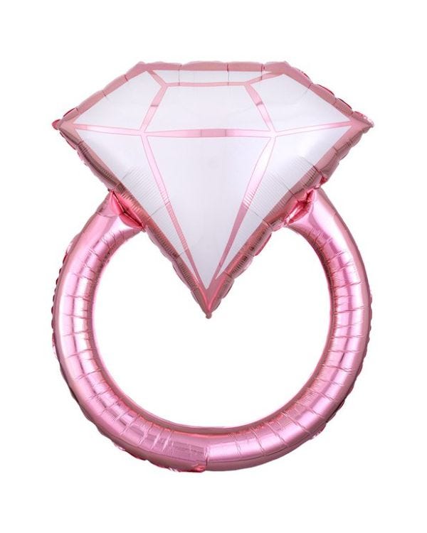 Blush Wedding Ring Giant Foil Balloon - 30&quot;