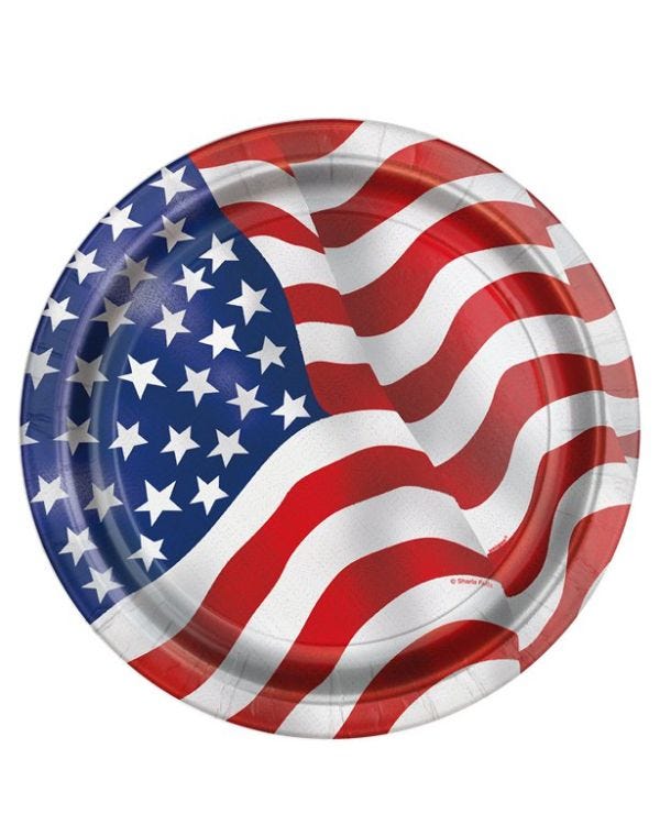 American Flag Paper Plates - 22cm (8pk)