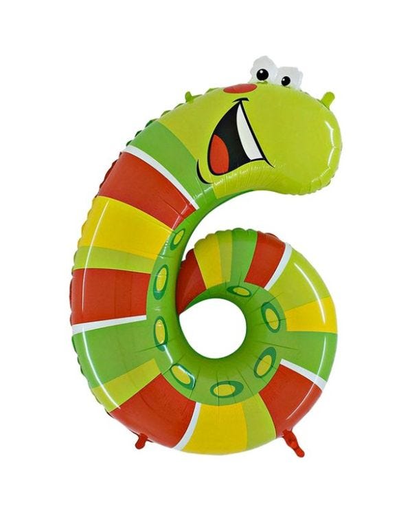 Caterpillar Number 6 Balloon - 40&#039;&#039; Animaloon Foil