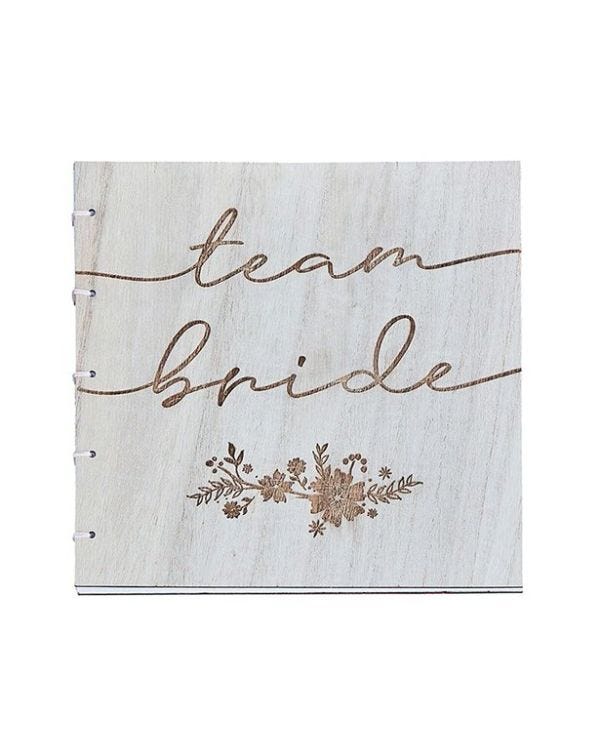 Boho Wooden Team Bride Hen Party Guest Book