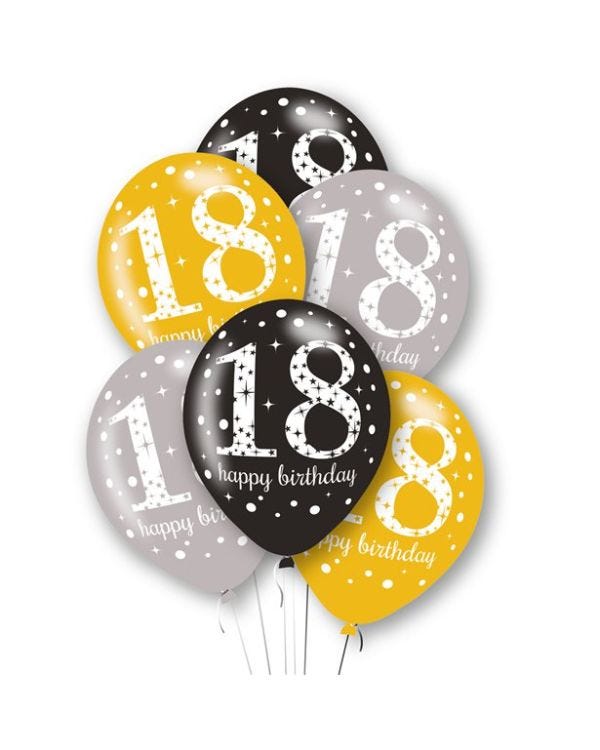 Age 18 Latex Balloons - 11&quot; (6pk)