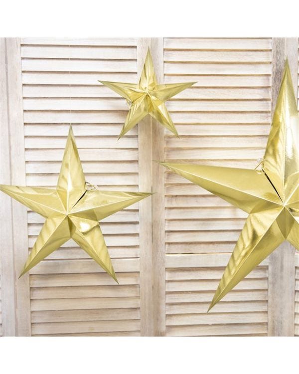 Gold Paper Hanging Star - 30cm