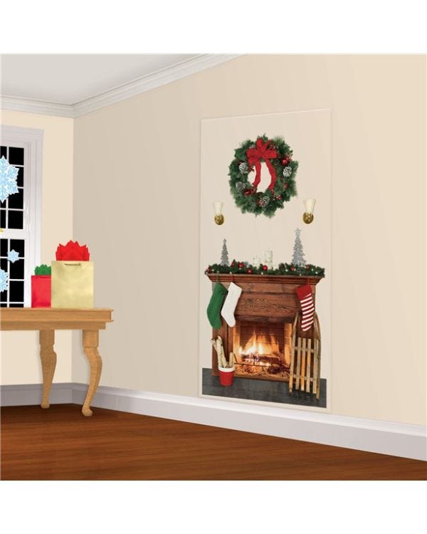 Holiday Fireplace Scene Setter - 85cm x 165cm