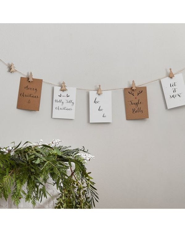 Wooden Tree Pegs &amp; Twine - 5m