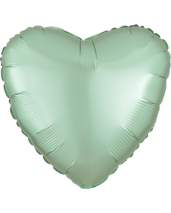 Mint Green Satin Luxe Heart Balloon - 18&quot; Foil