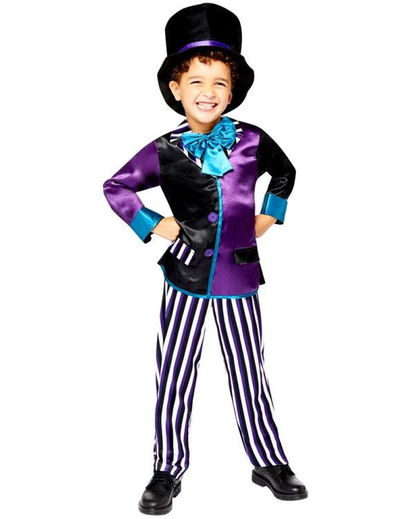 Dark Mad Hatter Boy - Child and Teen Costume