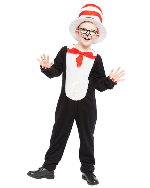 Dr Seuss Cat in the Hat Jumpsuit - Child and Teen Costume