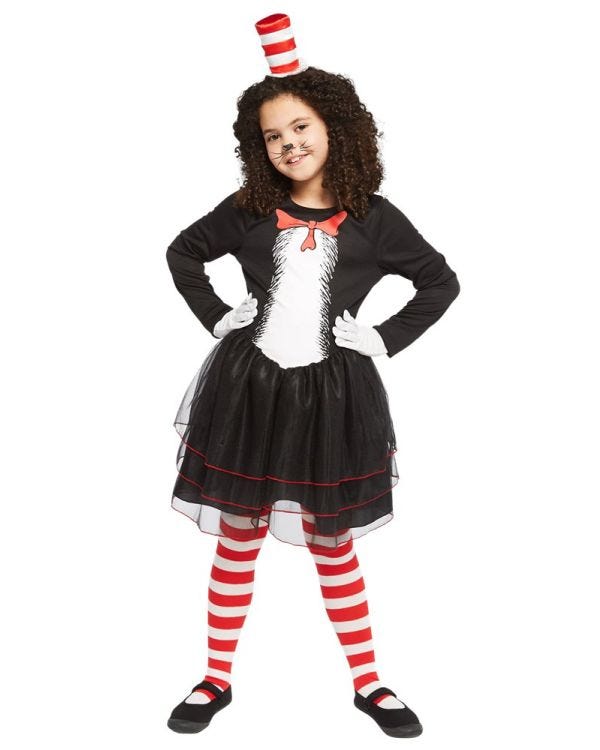 Dr Seuss Cat in the Hat Dress - Child and Teen Costume