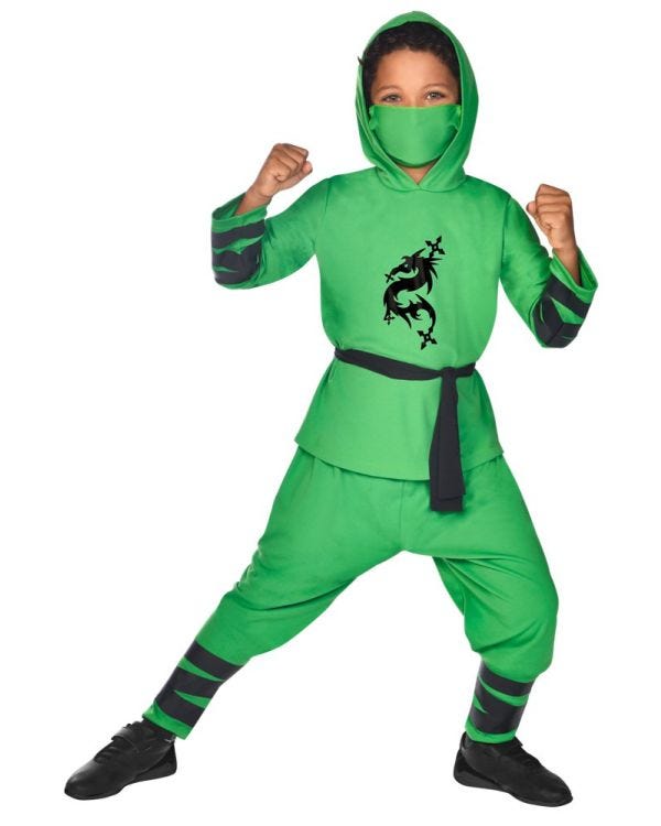 Green Ninja Warrior - Child and Teen Costume