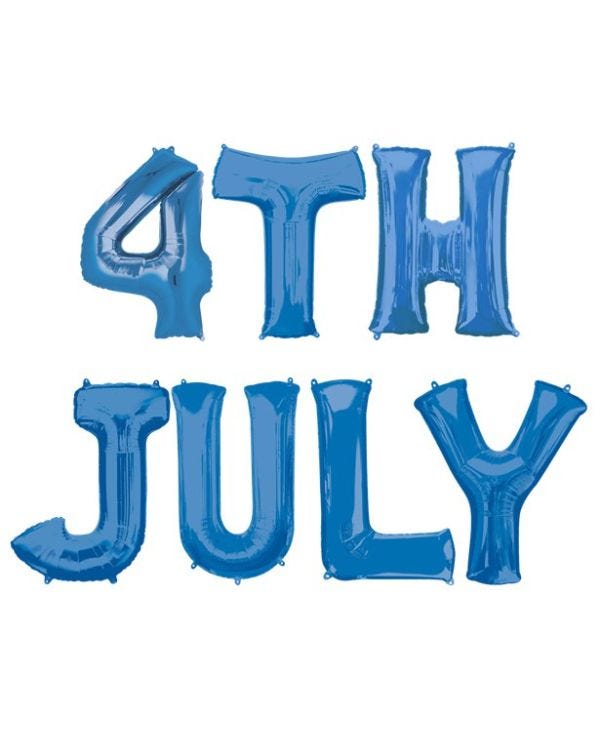 &#039;4th July&#039; Blue Foil Balloon Kit - 16&quot;