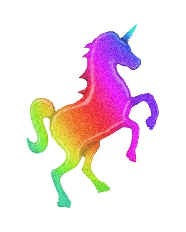 Glitter Rainbow Unicorn Holographic Supersize Balloon - 54&quot; Foil