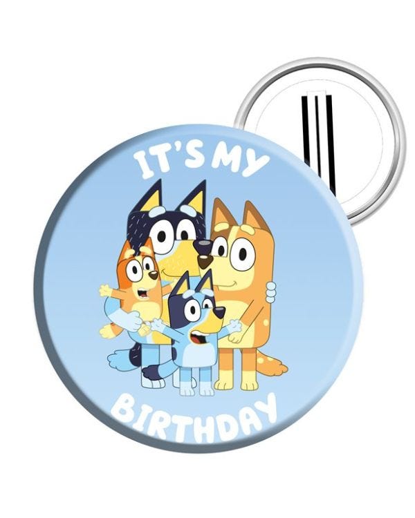Bluey Party Birthday Badge