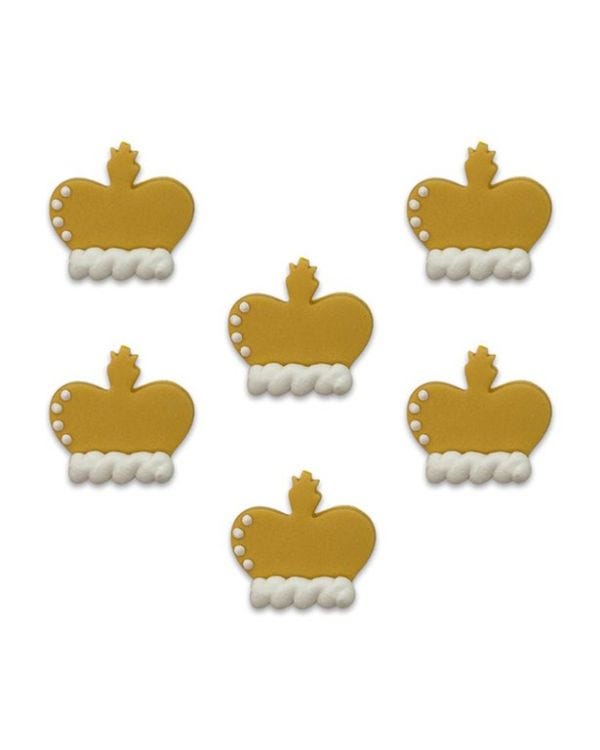 Gold Crown Sugar Cake Toppers (6pk)