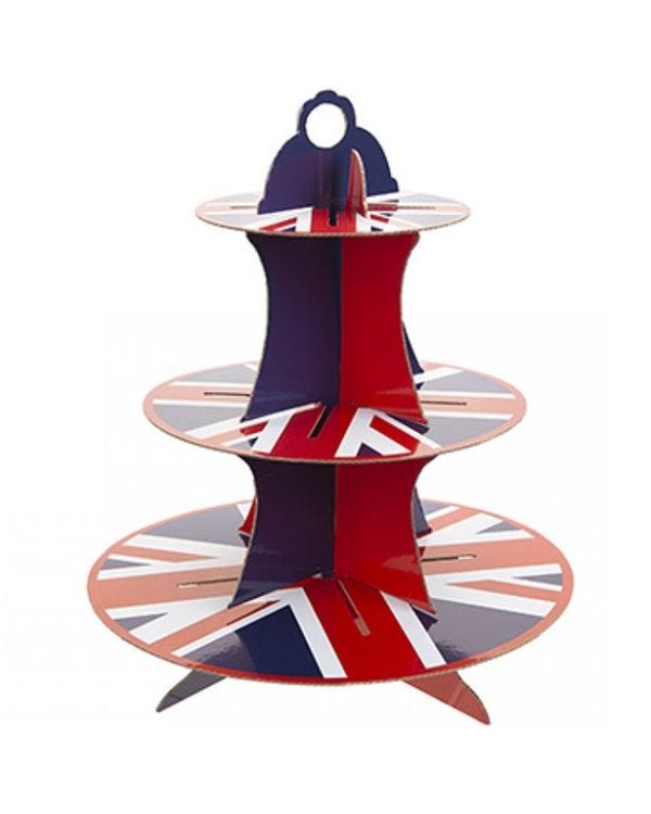Union Jack 3 Tier Cupcake Stand