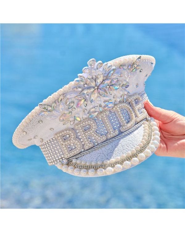 Embellished &#039;Bride&#039; Hat