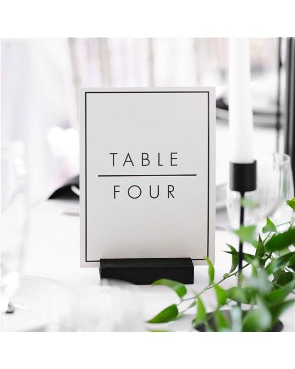 Contemporary Wedding Black Wood Table Numbers 1 -12 (12pk)