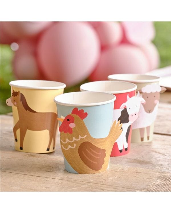 Farm Friends Paper Cups - 266ml (8pk)