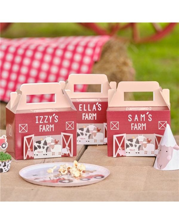 Farm Friends Customisable Barn Party Boxes (5pk)