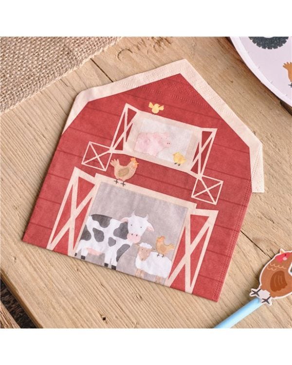 Farm Friends Paper Napkins - 33cm (16pk)