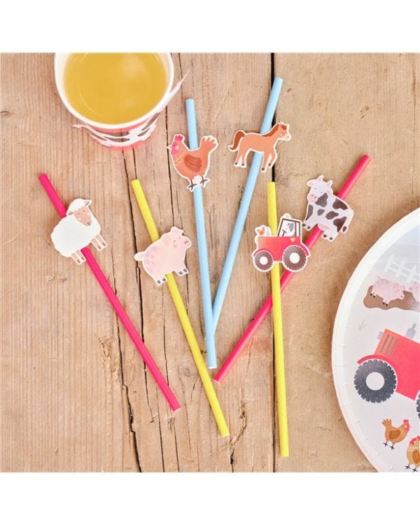 Farm Friends Paper Straws (16pk)