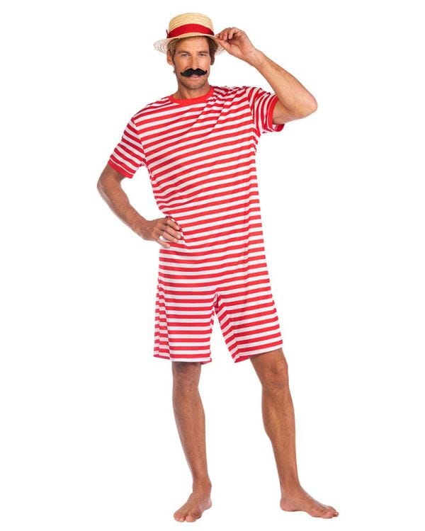 20&#039;s Red Swimsuit - Adult Costume