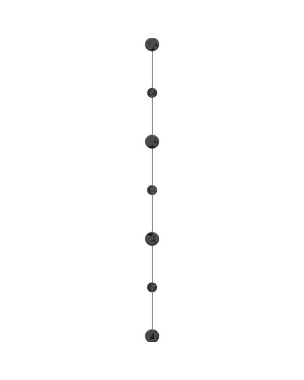 Black Glitter Paper Circles Balloon Tail - 1.8m