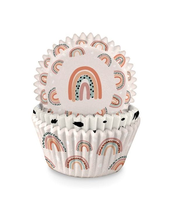 Boho Rainbow Cupcake Cases - 5cm (75pk)