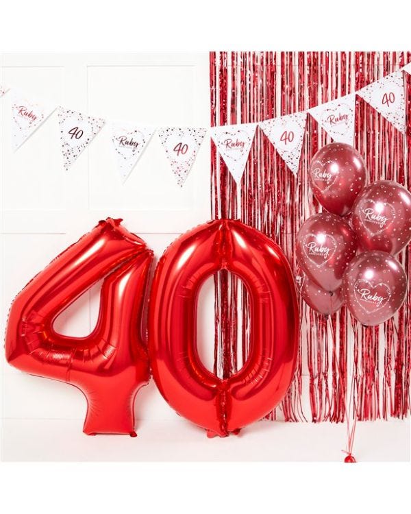 40th Ruby Wedding Anniversary Decorating Kit