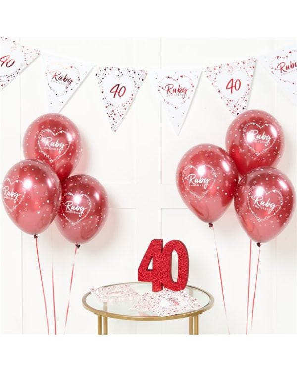 40th Ruby Wedding Anniversary Party Pack