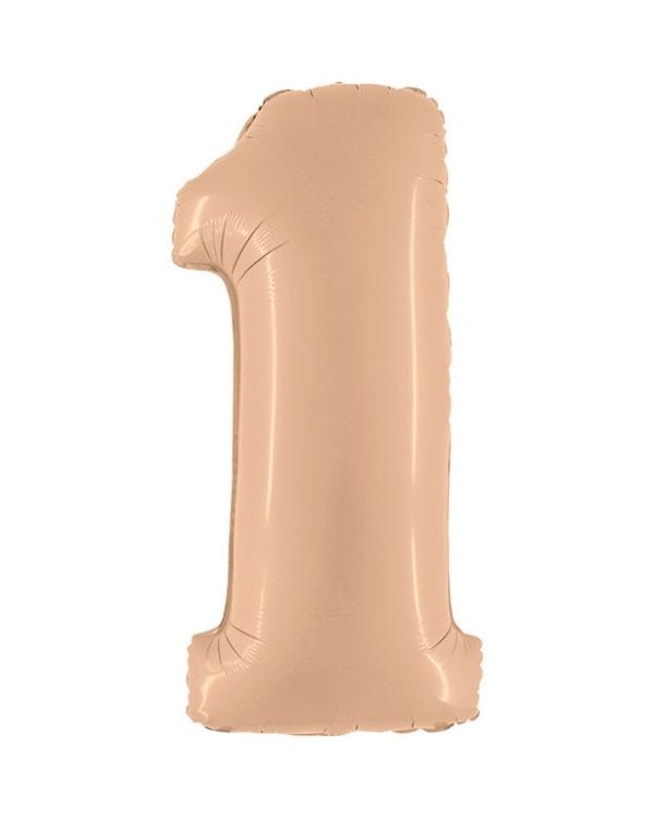 Number 1 Satin Nude Foil Balloon - 40&quot;