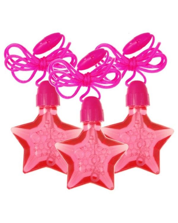 Pink Star Bubble Necklaces - 14.7ml (4pk)
