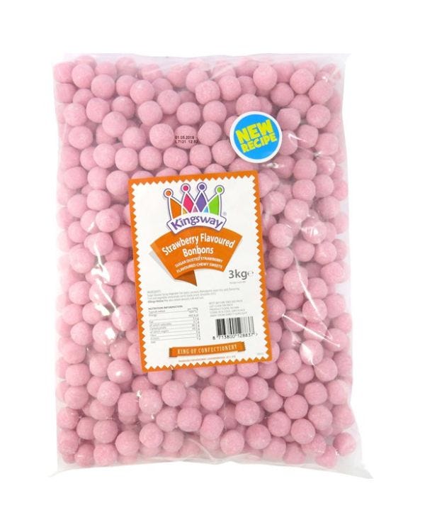 Strawberry Flavour Bonbons - 3kg