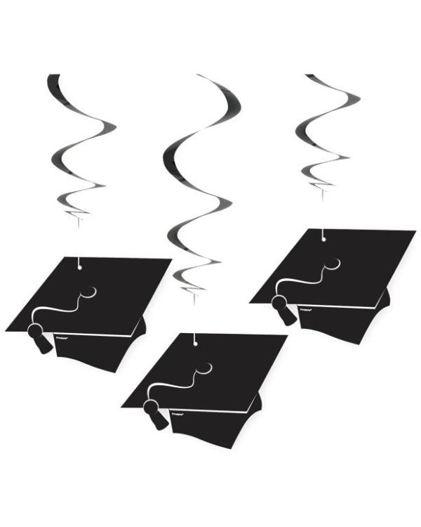 Graduation Hanging Swirls (3pk)
