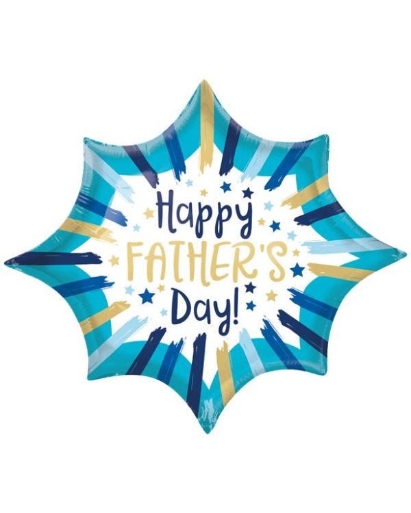 Happy Father&#039;s Day Stripes SuperShape Balloon - 35&quot; Foil