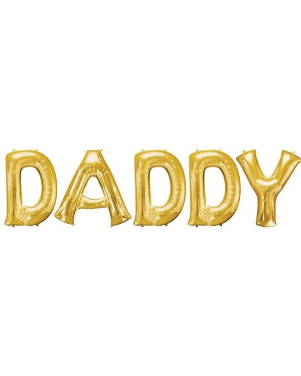 DADDY Balloon Bunting Kit - 16&quot; Foils Gold