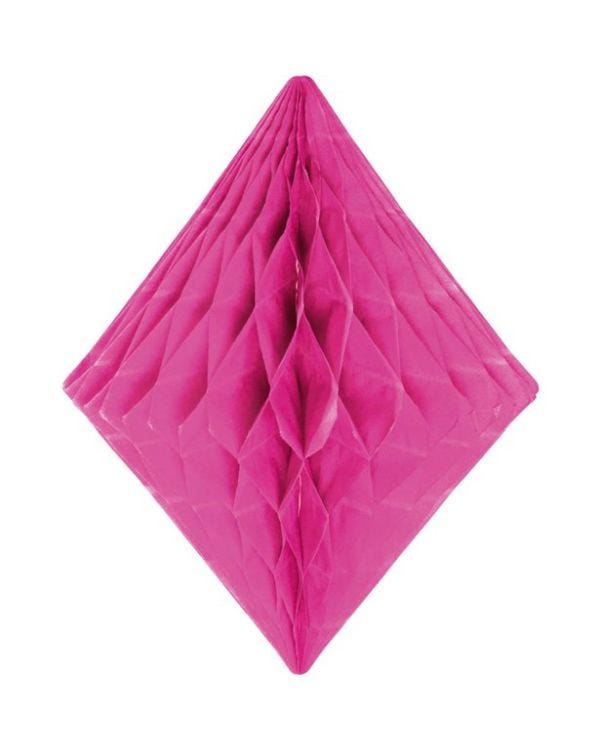 Hot Pink Honeycomb Diamond Decoration - 30cm