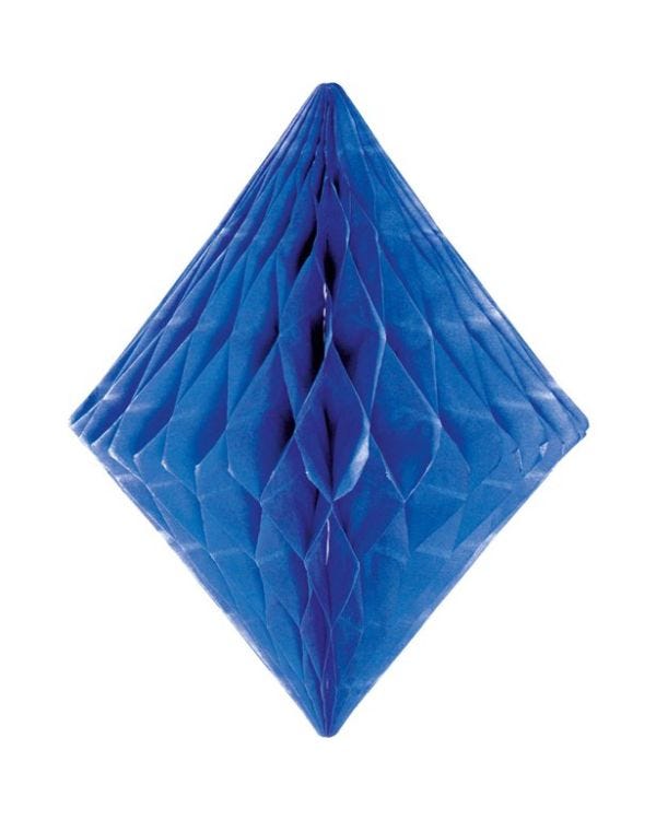 Blue Honeycomb Diamond Decoration - 30cm