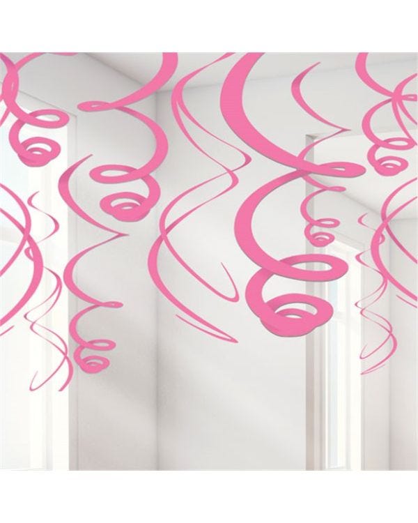 Pink Hanging Swirls Decoration - 55cm