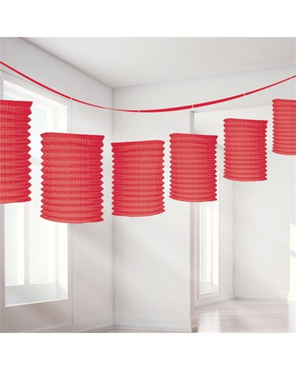 Red Paper Lantern Garland Decoration - 3.7m