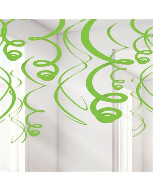 Lime Green Hanging Swirls Decoration - 55cm