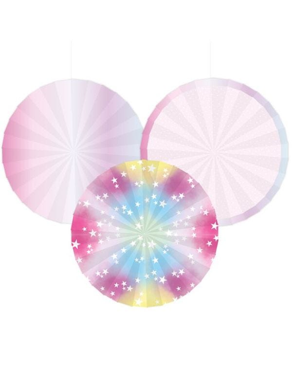 Fairy Princess Hanging Fan Decorations (3pk)