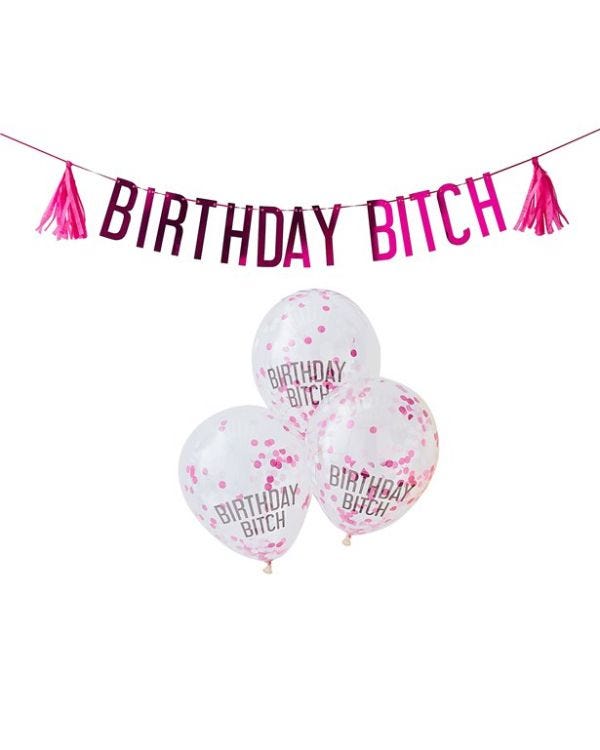Birthday Bitch Banners &amp; Balloons Pack